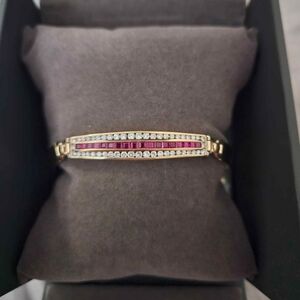 Real diamond and ruby bracelet